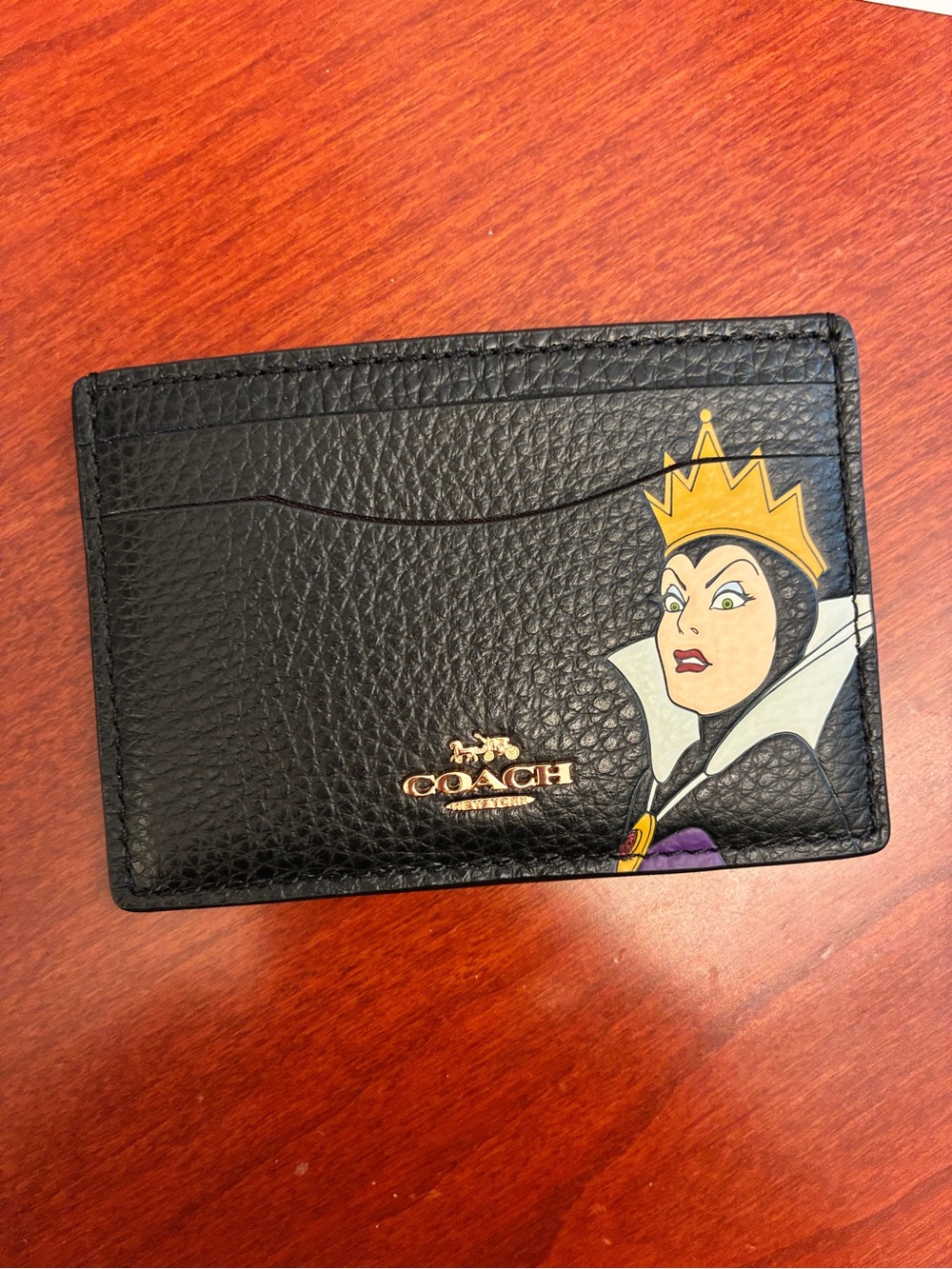 Disney X Coach Card Case With Evil Queen Motif, Black - Picture 3 of 5